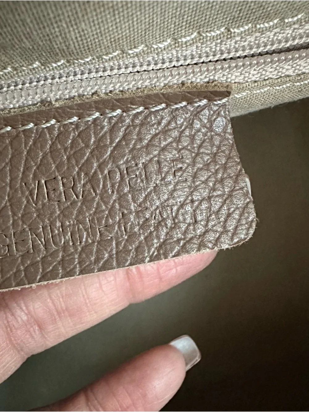 Genuine Leather Mini Satchel Taupe Brown | Crossbody Top Handle | Structured Bag - Picture 3 of 16